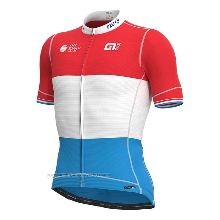 2022 Maillot Cyclisme Groupama-FDJ Rouge Luxembourg Champion Manches Courtes et Cuissard
